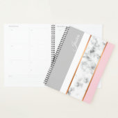 Elegant White Marble Gray Pink Persoonlijke naam Planner (Display)