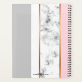 Elegant White Marble Gray Pink Persoonlijke naam Planner (Achterkant)