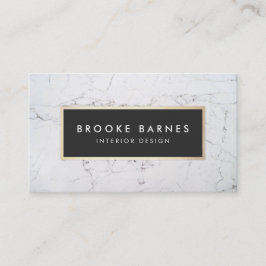 Elegant White Marble Interior Designer Visitekaartje