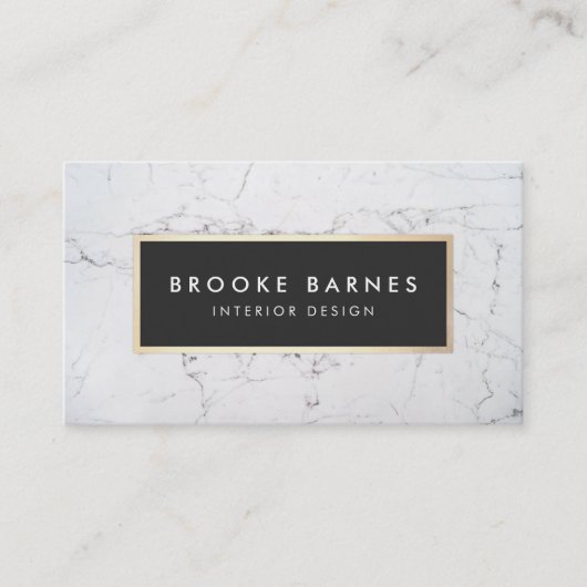 Elegant White Marble Interior Designer Visitekaartje (Voorkant)