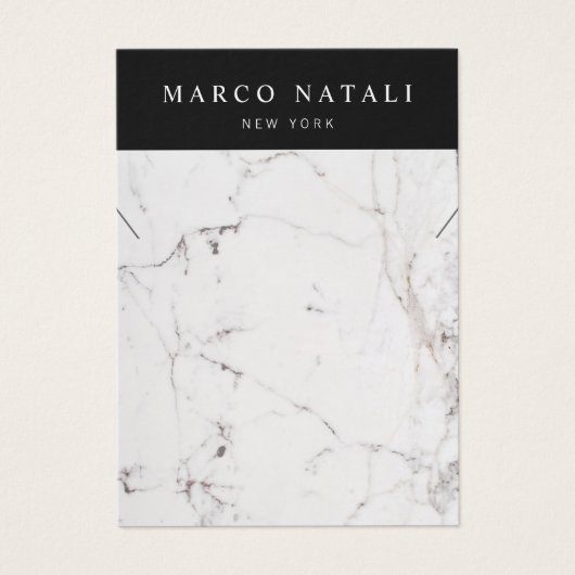 Elegant White Marble Ketting Display Kaart (Voorkant)