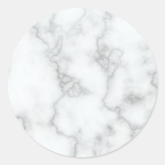 Elegant White Marble Kijk Ronde Sticker (Voorkant)