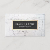 Elegant White Marble Makeup Artist Beauty Visitekaartje (Voorkant)