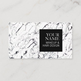 Elegant White Marble Makeup Artist Hair Salon Visitekaartje
