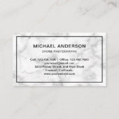 Elegant White Marble Modern Drone Fotografie Visitekaartje (Achterkant)