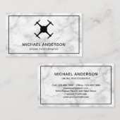 Elegant White Marble Modern Drone Fotografie Visitekaartje (Voorkant / Achterkant)