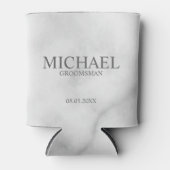 Elegant White Marble Personalized Groomsmen Blikjeskoeler (Voorkant)