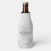 Elegant White Marble Personalized Groomsmen Flesjeskoeler (Fles Voorkant)