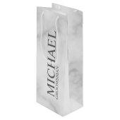 Elegant White Marble Personalized Groomsmen Wijn Cadeautas (Voorkant Gekanteld)