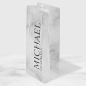 Elegant White Marble Personalized Groomsmen Wijn Cadeautas