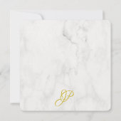 Elegant White Marble Sjabloon Gold Handwriting (Achterkant)