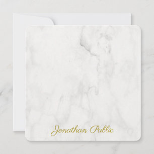 Elegant White Marble Sjabloon Gold Handwriting