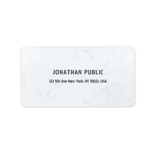 Elegant White Marble Smart Sjabloon Address Etiket