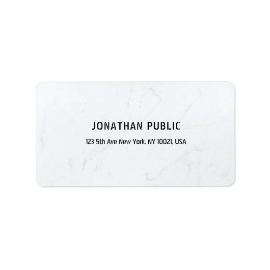 Elegant White Marble Smart Sjabloon Address Etiket (Voorkant)