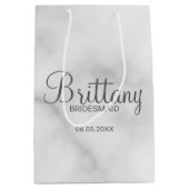 Elegant White Marble Specialized Bridesmaids Medium Cadeauzakje (Voorkant)