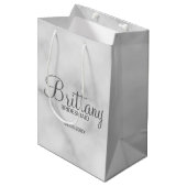 Elegant White Marble Specialized Bridesmaids Medium Cadeauzakje (Voorkant Gekanteld)