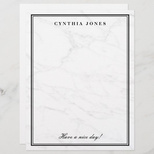 Elegant white marble stone, aangepast papier (Voorkant / Achterkant)
