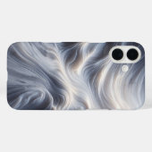 Elegant White Marble Waves Case Soft Flowing Grey (Achterkant (horizontaal))