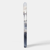 Elegant White Marble Waves Case Soft Flowing Grey (Achterkant / Links)