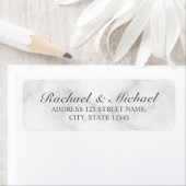 Elegant White Marble Wedding Etiket (Insitu)