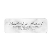 Elegant White Marble Wedding Etiket (Voorkant)