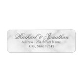 Elegant White Marble Wedding Etiket (Voorkant)