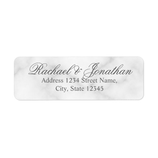 Elegant White Marble Wedding Etiket (Voorkant)