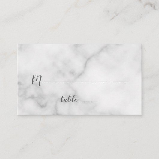 Elegant White Marble Wedding Plaatskaartje (Voorkant)