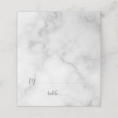 Elegant White Marble Wedding Plaatskaartje (Buitenkant ongevouwen)