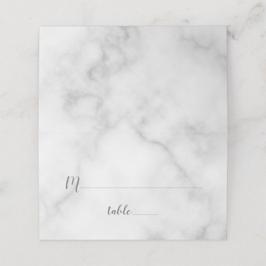 Elegant White Marble Wedding Plaatskaartje (Buitenkant ongevouwen)