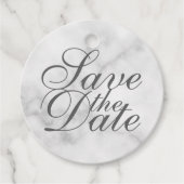 Elegant White Marble Wedding Save the Date Bedankjes Labels (Voorkant)
