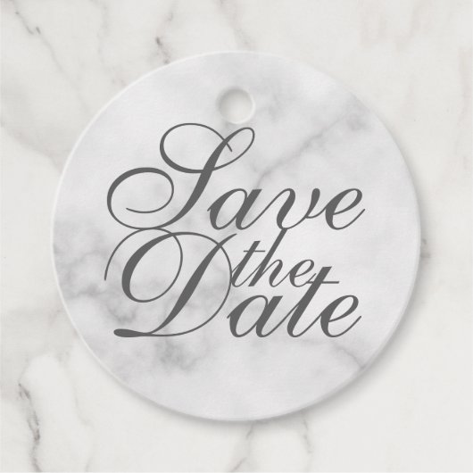 Elegant White Marble Wedding Save the Date Bedankjes Labels (Voorkant)