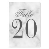 Elegant White Marble Wedding Table Number Kaart (Voorkant)