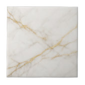 Elegant White Marble with Gold Veins Ceramic Tile Tegeltje (Voorkant)