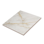 Elegant White Marble with Gold Veins Ceramic Tile Tegeltje (Zijkant)