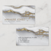 Elegant white marmer en Gold Visitekaartje (Voorkant / Achterkant)