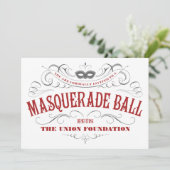 Elegant White Masquerade Party Uitnodigingen (Staand voorkant)