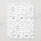 Elegant White Mathematics Script Foto Afstuderen Aankondiging (Achterkant)