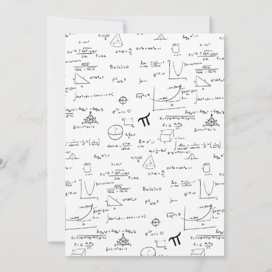 Elegant White Mathematics Script Foto Afstuderen Aankondiging (Achterkant)