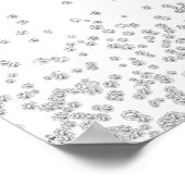 Elegant White met mousserende zilver Glitter Weddi Poster (Hoek)