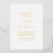 Elegant White Minimal Engagement Party Gold Folie Uitnodiging (Voorkant)