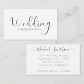 Elegant White Minimal Modern Wedding Fotograaf Visitekaartje (Voorkant / Achterkant)