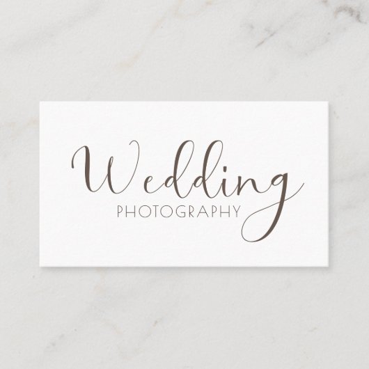 Elegant White Minimal Modern Wedding Fotograaf Visitekaartje (Voorkant)