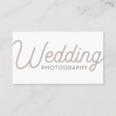 Elegant White Minimal Modern Wedding Fotograaf Visitekaartje (Voorkant)