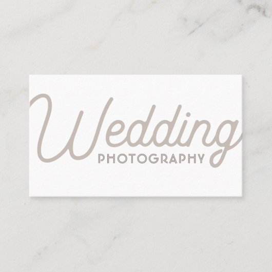 Elegant White Minimal Modern Wedding Fotograaf Visitekaartje (Voorkant)