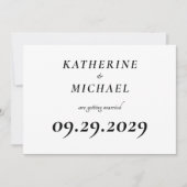 Elegant White Minimal Wedding Invitations Kaart (Voorkant)