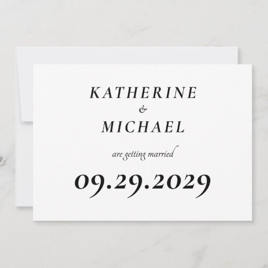 Elegant White Minimal Wedding Invitations Kaart (Voorkant)
