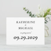 Elegant White Minimal Wedding Invitations Kaart (Staand voorkant)
