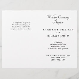 Elegant White Minimal Wedding Programs