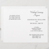 Elegant White Minimal Wedding Programs (Voorkant / Achterkant)